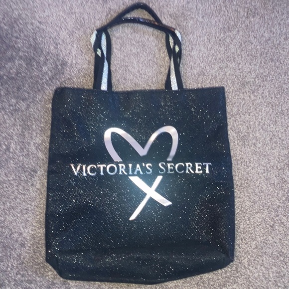 Victoria’s Secert, Beautiful, Silver and Black Glitter Bag, - Picture 1 of 5